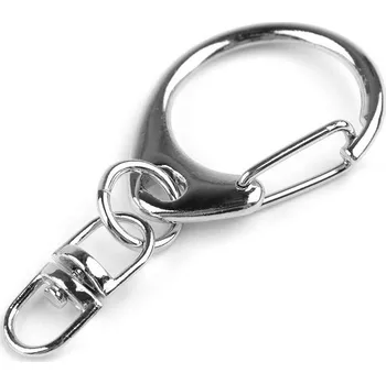 Kovová karabinka otočná 26x54 mm, střední, 1 nikl