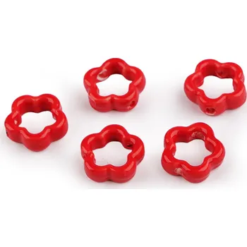 Dětské navlékací korálky Porcelánové korálky / komponenty k výrobě ozdob a přívěsků, velké, 11 červená květ