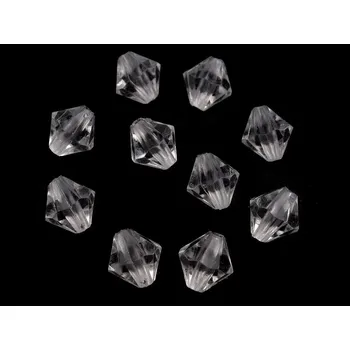 Dětské navlékací korálky Plastové korálky cínovky / sluníčko 8x8 mm, velké, 1 - 01 transparent