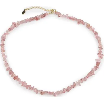 Náramek Náhrdelník ze zlomků minerálů, střední, 3 třešňový křemen