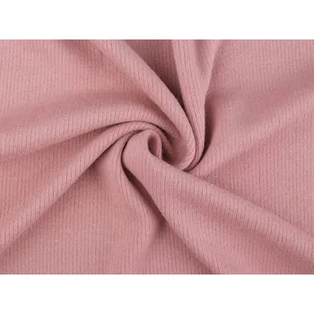 Úplet bavlněný žebrovaný / jemná svetrovina, střední, 3 pudrová