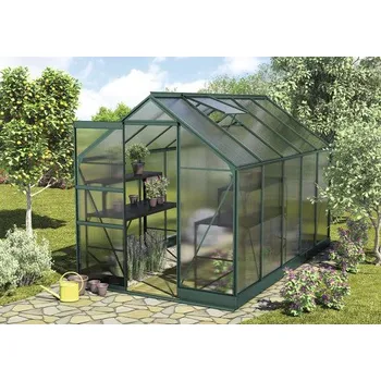 Skleník Skleník Vitavia Apollo 6200 polykarbonát 4 mm 195 x 323 cm zelený vč. základového rámu