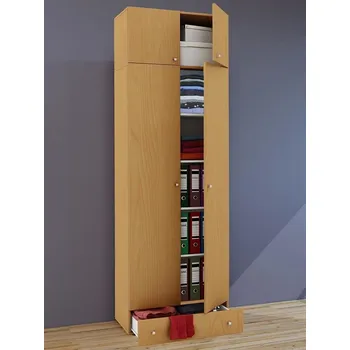 Koupelnový nábytek Vcm Víceúčelová skříň Vandol l s dvířky, horním uchycením, zásuvkou, buk