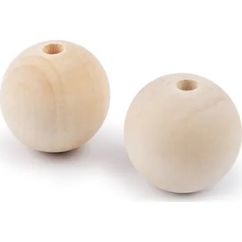 Šperk Velké dřevěné korále nelakované Ø50 mm, velké, přírodní sv.