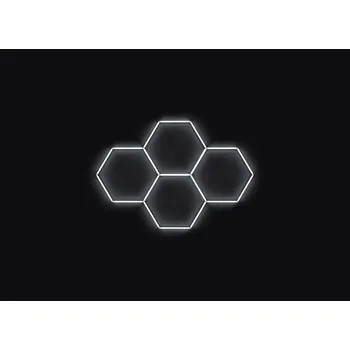 Kompletní LED hexagonové svítidlo bílé 4500 K, rozměr: 4 elementy 241 x 168 cm