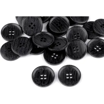 Knoflík Knoflík imitace dřeva velikost 32", 40", 44", střední, 4 (40") černá