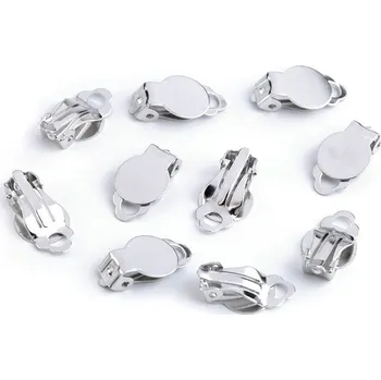 Náušnicové klipsové zapínání s lůžkem 10x18 mm, velké, platina