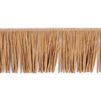 Třásně rafie přírodní šíře 90 mm, střední, hnědá přírodní