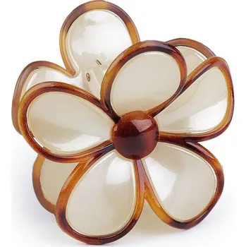 Náramek Skřipec do vlasů květ, střední, 1 ecru perleť