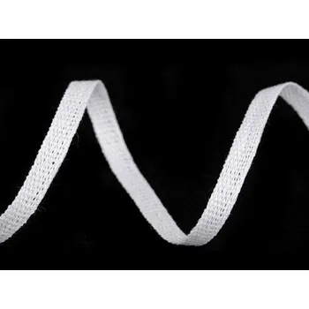 Bavlněná šňůra - pertle šíře 6 mm, velké, 1 bílá