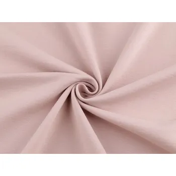 Teplákovina bavlněná nepočesaná jednobarevná, střední, 2 (113) pudrová