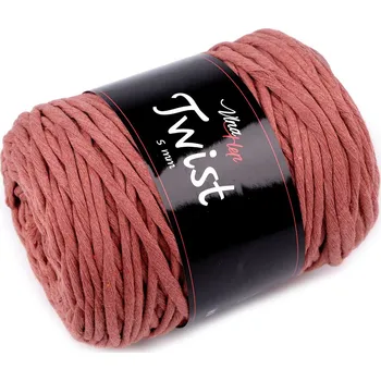Příze Bavlněná pletací příze Twist macrame 500 g rozčesávací, střední, 12 (8207) terakota