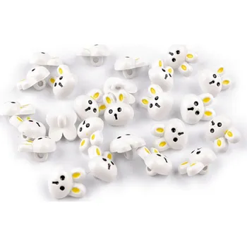 Knoflík Knoflík dětský zajíc, medvídek, panda, střední, 1 bílá zajíc