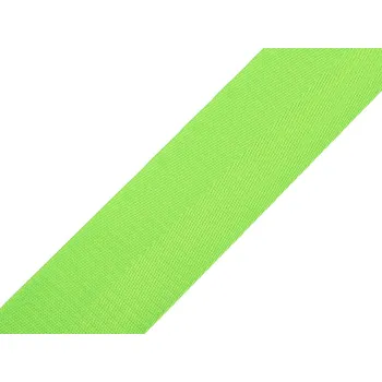 Hladký oboustranný popruh s leskem šíře 50 mm, střední, 9 zelená neon