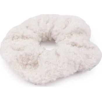 Náramek Gumička do vlasů Teddy, střední, 1 krémová nejsvět.