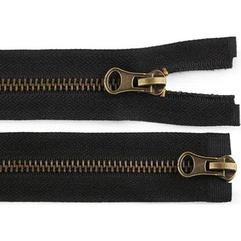 Zip Zip staromosazný No 5 dělitelný 2 jezdce / dvoucestný 90 cm, střední, černá