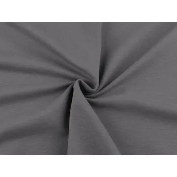 Teplákovina bavlněná nepočesaná jednobarevná, střední, 8 (168) šedá