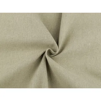 Lněná látka dekorační, střední, 1 (13) béžovozelená
