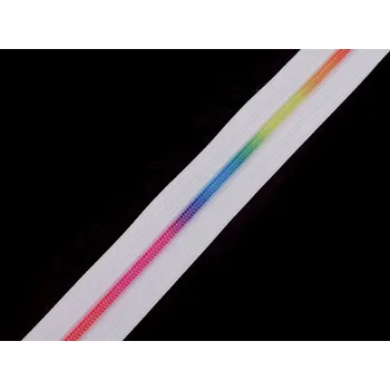 Zip Duhový zip spirálový No 3 metráž, střední, 101 bílá