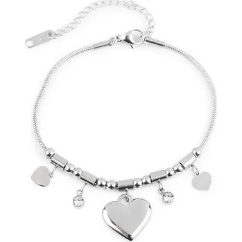 Náramek Náramek z nerezové oceli srdce, střední, stříbrná