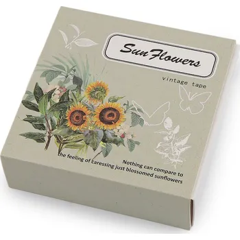 Lepicí páska Washi ozdobná lepicí páska vintage sada, střední, 2 mix slunečnice