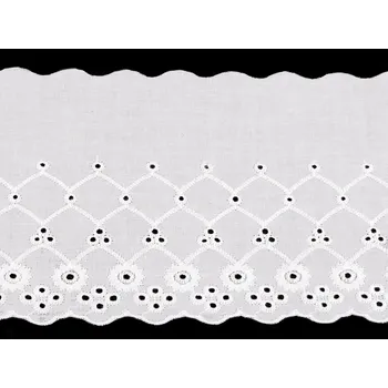 Krajka Bavlněná madeira - štykování šíře 12 cm, střední, Off White