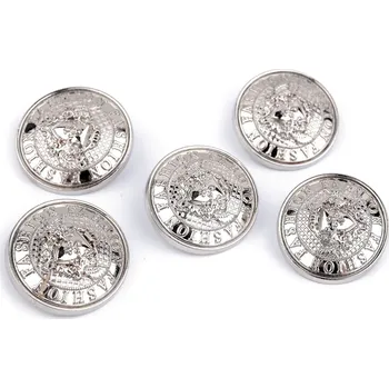 Knoflík Kovový knoflík velikost 32"; 40", střední, 2 (40") nikl