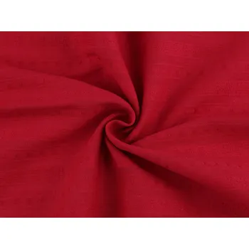 Bavlněná látka / plátno s krajkovým efektem, střední, 12 červená