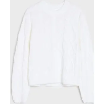 Dámský svetr Sinsay - Strukturovaný svetr - krémová - 238FJ-01X - 238FJ-01X-XXS