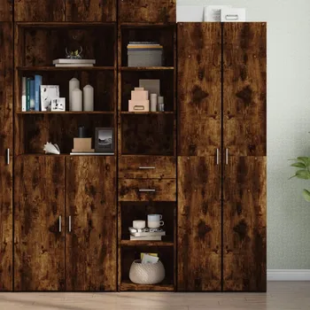 Příborník a kredenc zahrada-XL Skříň highboard kouřový dub 40 x 42,5 x 185 cm kompozitní dřevo 3281445
