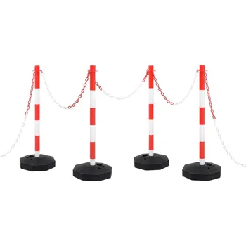 Dopravní značka Sada sloupků s řetězy s 10m plastovým řetězem IM_150954