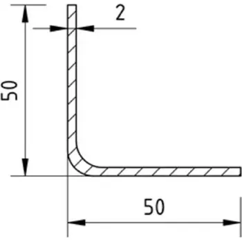 Stavební profil Jekl otevřený L 50×50×2 mm – 6 m