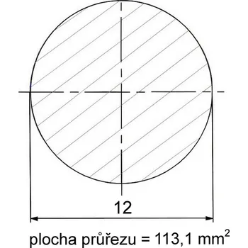 Stavební materiál Kruhová ocel tažená 12 mm – 3 m