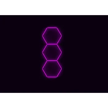 LED osvětlení Kompletní LED hexagonové svítidlo růžové, rozměr: 3 elementy 97 x 246 cm