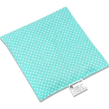 Dekorativní polštářek Babyrenka nahřívací polštářek 15x15 cm z třešňových pecek Dots tyrkys