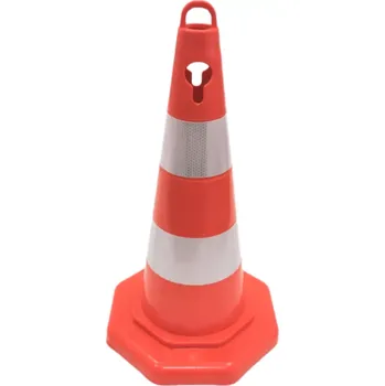 Dopravní značení Oranžový plastový (PE) dopravní reflexní kužel FLOMA RC41 - 0,9 kg - průměr 28 cm, výška 50 cm