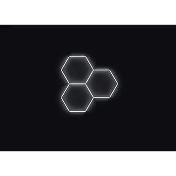 Kompletní LED hexagonové svítidlo bílé 6500 K, rozměr: 3 elementy 168 x 166 cm