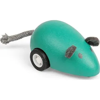 Dřevěná hračka Bigjigs Toys Dřevěné natahovací zvířátko 1 ks Myš zelená