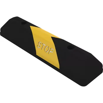 parkovací zábrana Černo-žlutý plastový (PPC) reflexní parkovací doraz FLOMA PS27 - délka 60 cm, šířka 15 cm, výška 10 cm