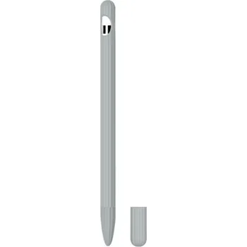 Pouzdro na mobilní telefon 3v1 silikonový obal se dvěma krytkami hrotu pro Apple Pencil 1. generace - šedý