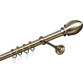 Garnýž Garnýž kovová jednořadá 25mm Belluno mosaz 100 cm (do stěny / kroužky s háčkem)