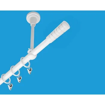 Garnýž Garnýž kovová jednořadá 16mm Torino bílá 100 cm (do stropu / kroužky s žabkou)