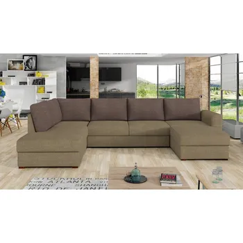 Sedací souprava Rozkládací sedačka do U s úložným prostorem TUCSON 1 - tmavá hnědá / světlá hnědá, levý roh