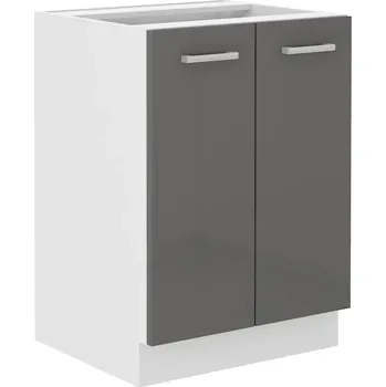 Kuchyňská linka Dolní dvoudveřová skříňka SAEED - šířka 60 cm, šedá / bílá