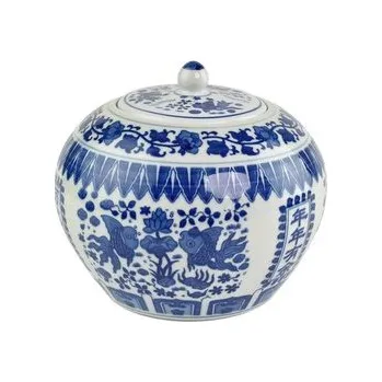 Dóza na potraviny Porcelánová dóza kulatá China Ryby 19 cm