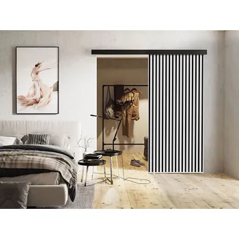 Interiérové dveře Posuvné interiérové dveře MIDLAND - 90 cm, bílé / černé