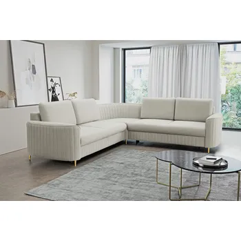 Sedací souprava Rozkládací sedačka s úložným prostorem KAMPLO 2 - šedobéžová