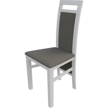 Jídelní židle Židle do kuchyně MOVILE 47 - bílá / šedá ekokůže