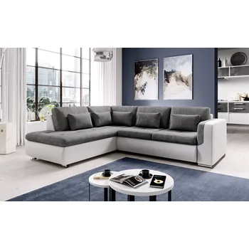 Sedací souprava Rohová sedací souprava DAFNI - bílá / šedá, levý roh