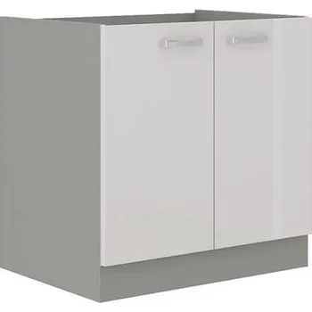 Kuchyňská skříňka Kuchyňská skříňka pod dřez 80 cm GENJI - šedá / lesklá bílá